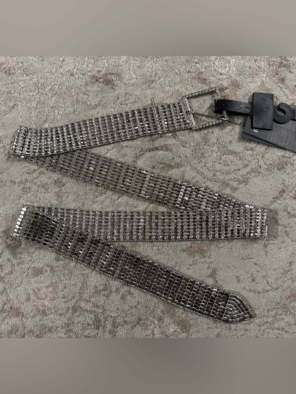 NWT❗️Forever 21 Silver Crystal Mesh Belt